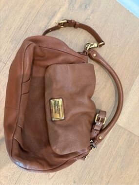 Marc Jacobs Brown Leather Shoulder Bag Strap with Gold Hardware